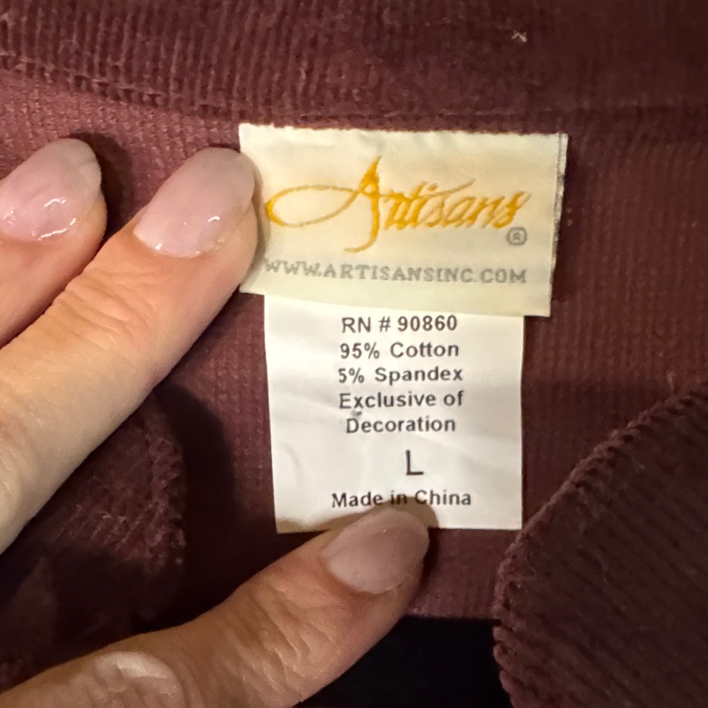 Artisan Vintage Deep Purple Corduroy Embroidered Blazer - Picture 2 of 6
